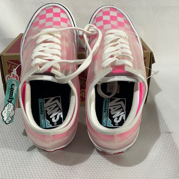 Vans women’s comfy Cush slip on with transparent old Skool hot pink size 6 - Picture 5 of 9